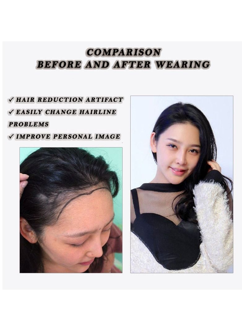 إستيل قطعة شعر مستعار بيولوجي غير مرئية منسوجة يدويًا قطعة شعر شعر مستعار بشري للجبهة للسيدات قطعة شعر لون طبيعي طبيعي - Image 4