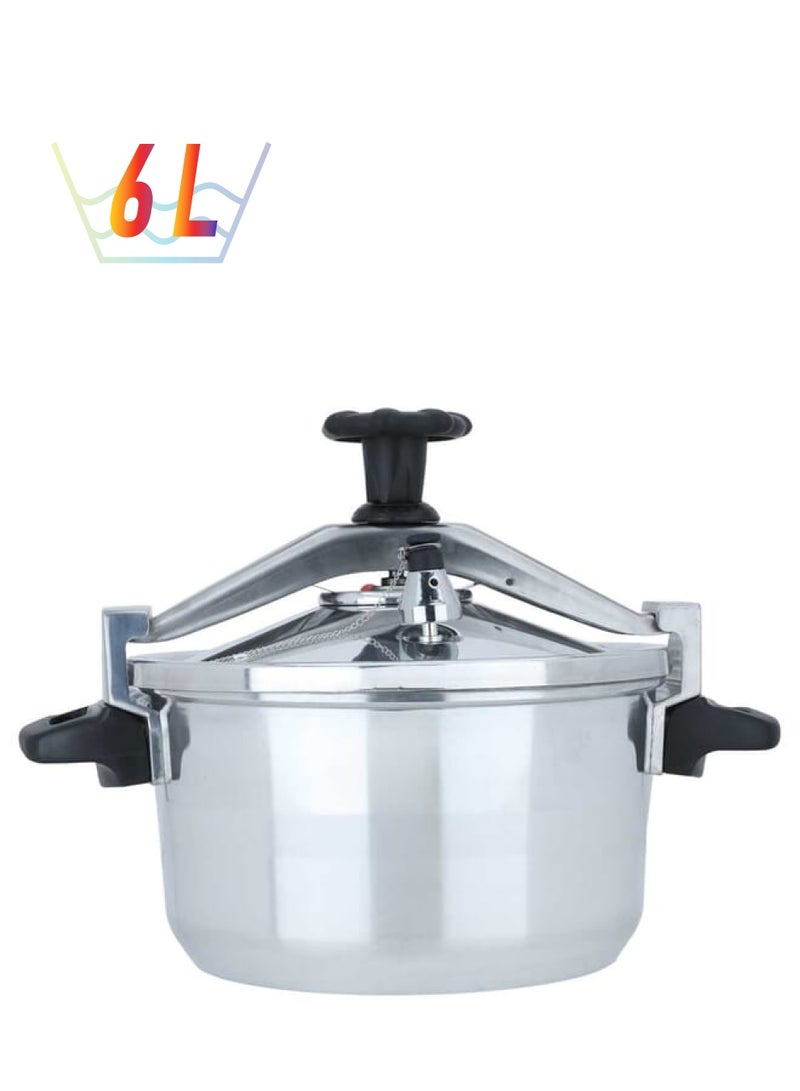 Al Asouf aluminum pressure cooker with non-stick coating, black, 6 litres