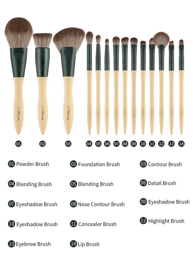 Makeup Brushes 14Pcs with 3Pcs Makeup Spongs & Cosmetic Bag - Lime Mojito Series Professional Kabuki Foundation Blending Brush Face Powder Blush Concealers Eye Shadows - pzsku/Z03334A853447B9DF019BZ/45/_/1691484852/9dbbecb5-5402-4283-aa43-4a0687ee06c6