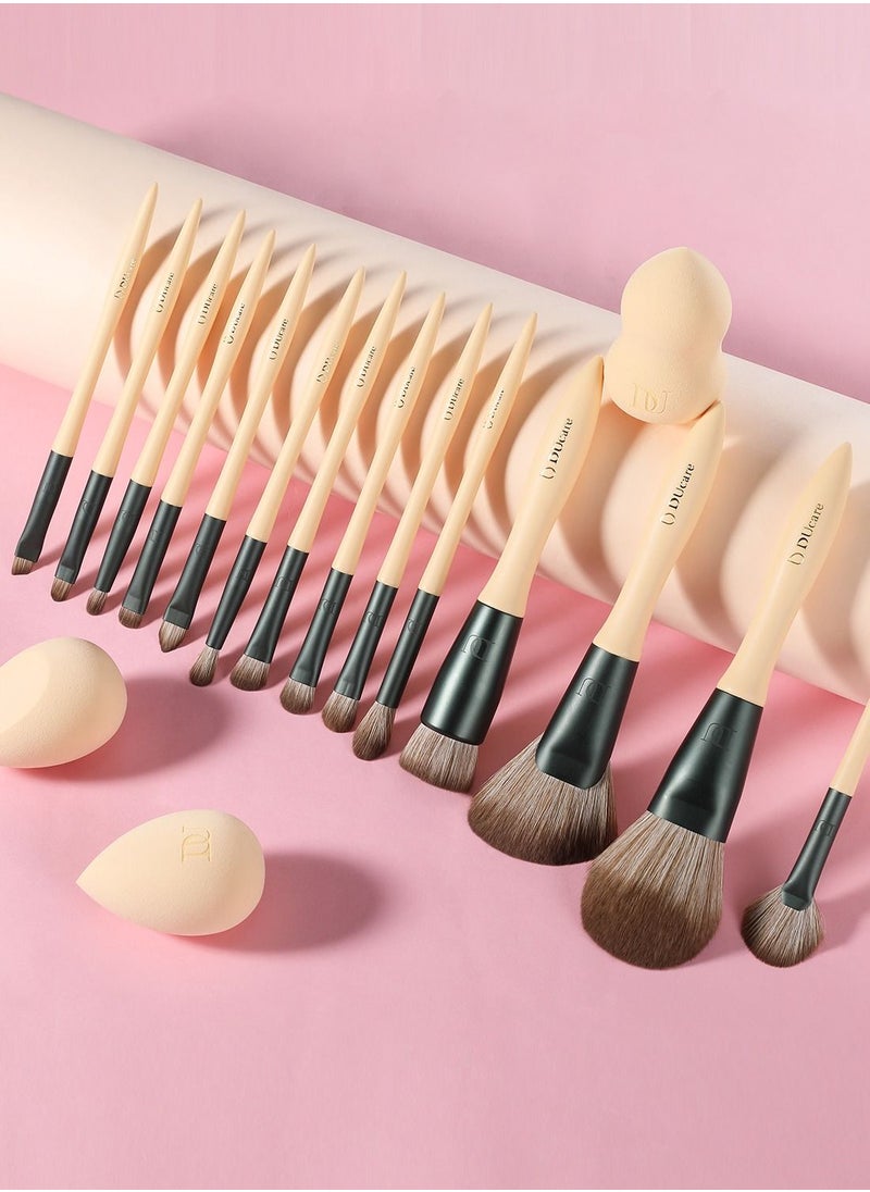Makeup Brushes 14Pcs with 3Pcs Makeup Spongs & Cosmetic Bag - Lime Mojito Series Professional Kabuki Foundation Blending Brush Face Powder Blush Concealers Eye Shadows - pzsku/Z03334A853447B9DF019BZ/45/_/1691484853/0cf2421e-009f-4b80-9d06-9944e445e78b