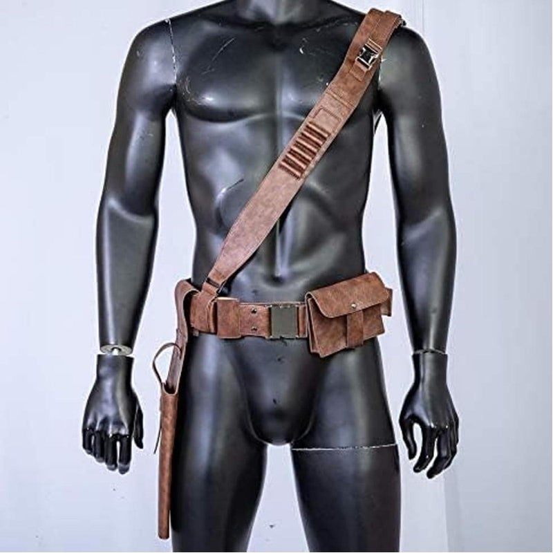 PTAHAN Men's Cosplay Leather Armor Belt - Medieval Renaissance Costume Accessories, Adjustable Role Play Gear for Halloween - Image 4