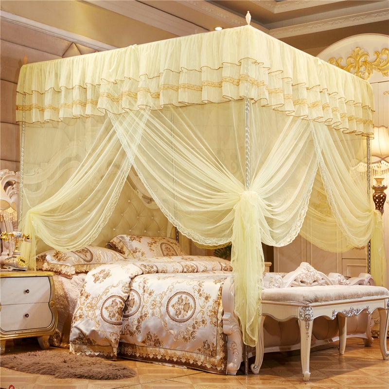 Three-Door Floor-Standing Palace Mosquito Net 1.35M1.5M 1.8M Encrypted Gauze Net Celebrity Mosquito Net Princess Style - Image 2