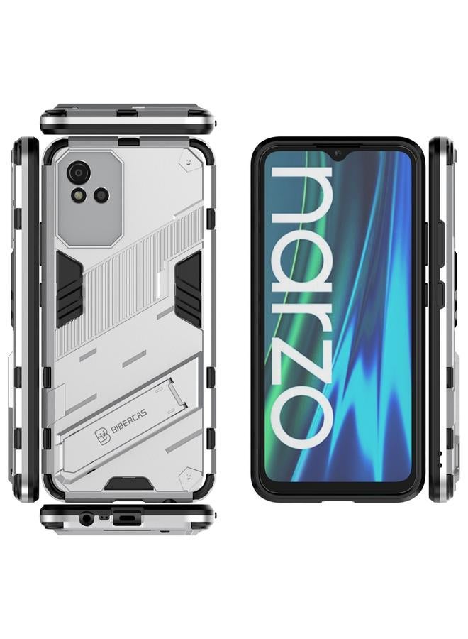 اس-توب جراب لهاتف OPPO Realme Narzo 50i Punk Armor 2 في 1 PC + جراب هاتف مقاوم للصدمات من مادة TPU مع حامل غير مرئي - Image 3