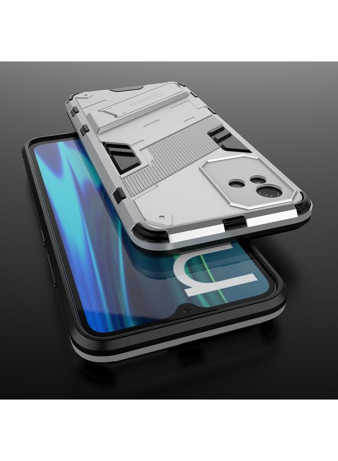 اس-توب جراب لهاتف OPPO Realme Narzo 50i Punk Armor 2 في 1 PC + جراب هاتف مقاوم للصدمات من مادة TPU مع حامل غير مرئي - Image 5