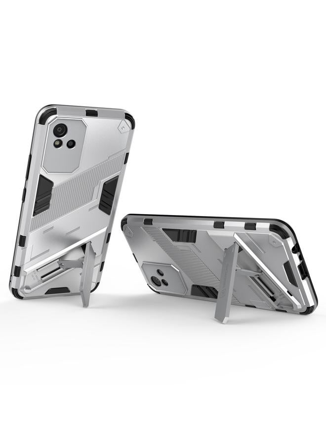 اس-توب جراب لهاتف OPPO Realme Narzo 50i Punk Armor 2 في 1 PC + جراب هاتف مقاوم للصدمات من مادة TPU مع حامل غير مرئي - Image 4