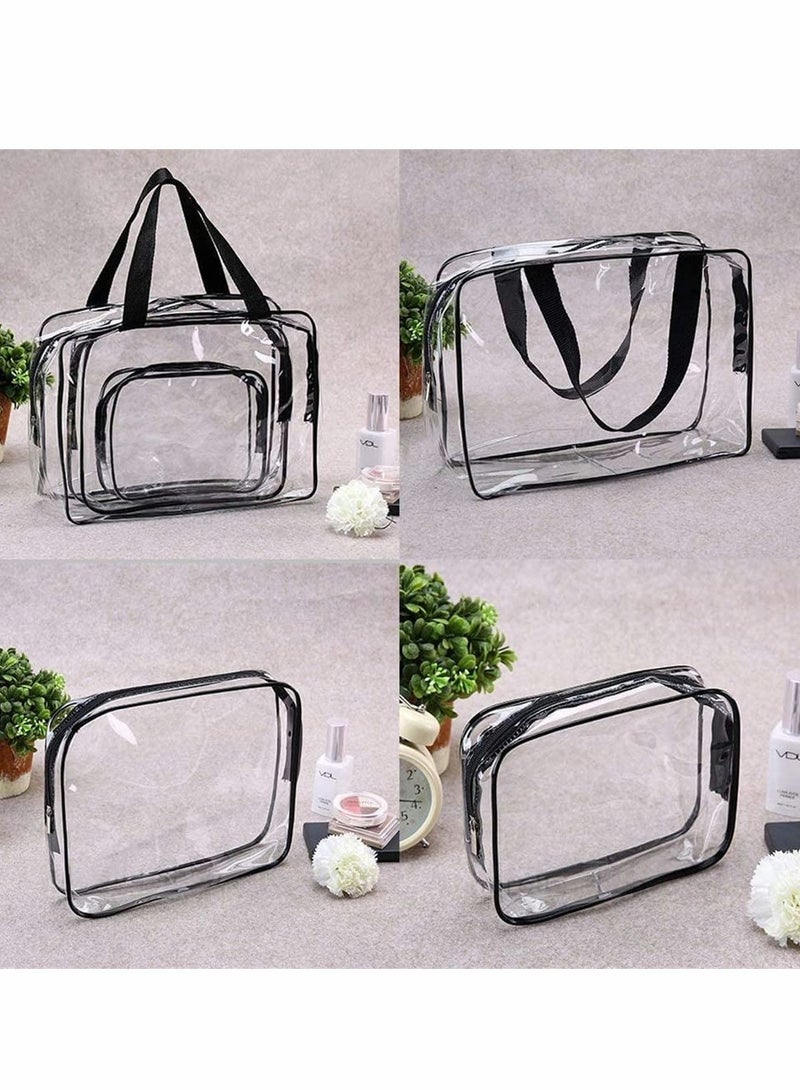Excefore Clear Toiletries Bag, 3 in 1 Waterproof Toiletry Travel Bag Clear PVC Travel Bag Wash Bag Makeup Bag Travel Business Bathroom for Men, Women and Kids - Image 3