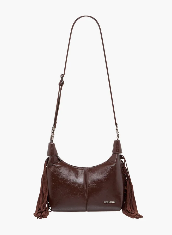فلورا بيلا من شو إكسبرس Textured Shoulder Bag with Adjustable Strap and Zip Closure