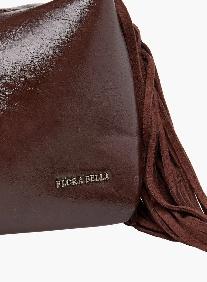 فلورا بيلا من شو إكسبرس Textured Shoulder Bag with Adjustable Strap and Zip Closure
