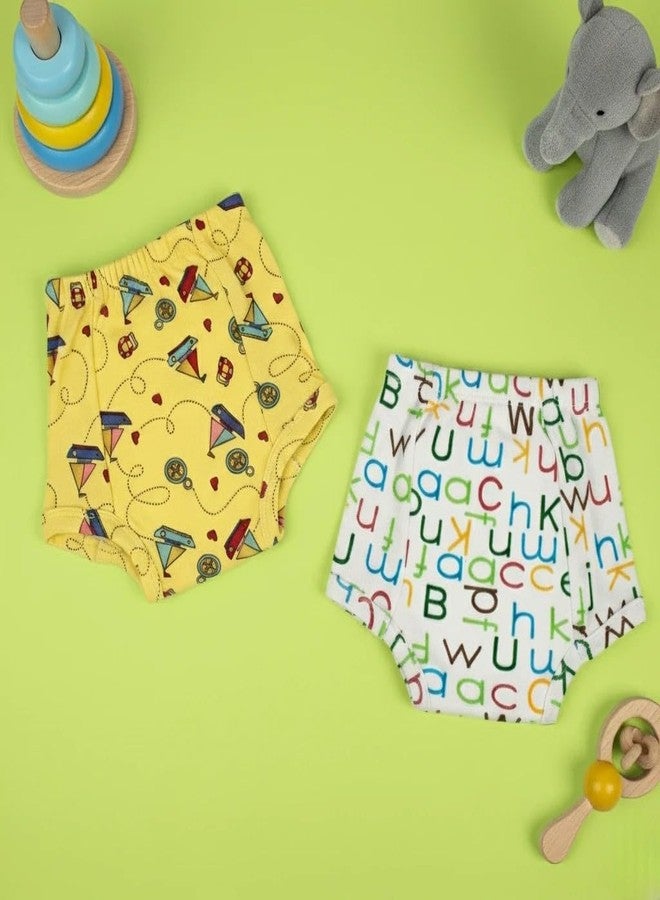 Snugkins Padded Underwear for Big Kids 7-8 years with 4 Layers of Cotton Padding Potty Training Pull Up Pant & Diaper-Free Time Pack-2 - Image 2