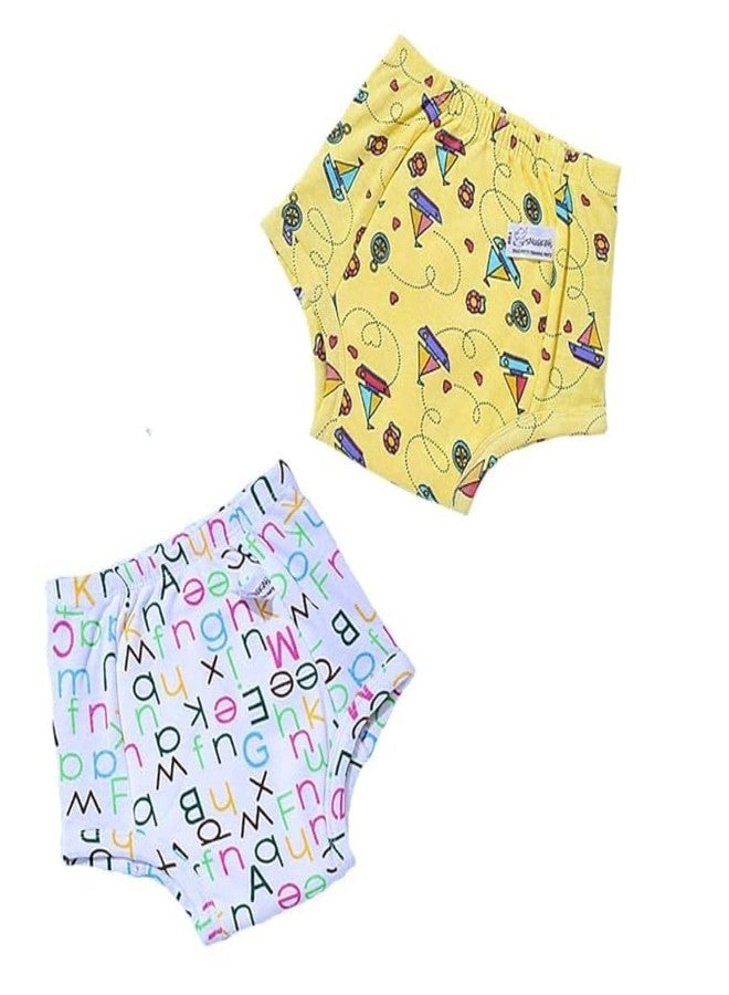 Snugkins Padded Underwear for Big Kids 7-8 years with 4 Layers of Cotton Padding Potty Training Pull Up Pant & Diaper-Free Time Pack-2 - Image 1