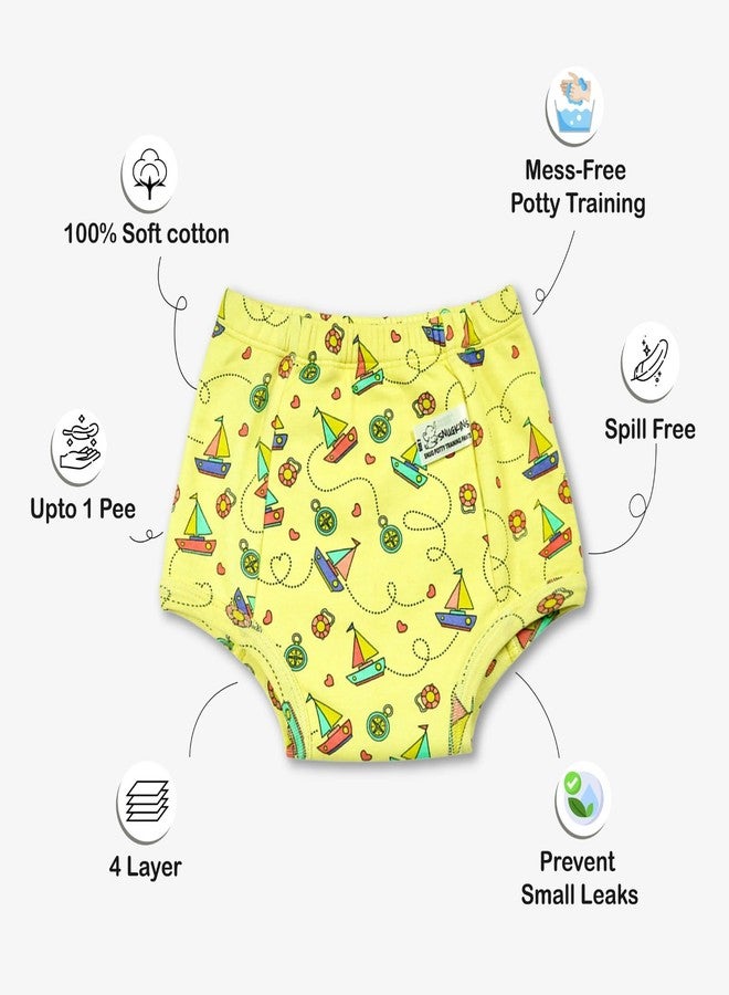 Snugkins Padded Underwear for Big Kids 7-8 years with 4 Layers of Cotton Padding Potty Training Pull Up Pant & Diaper-Free Time Pack-2 - Image 3