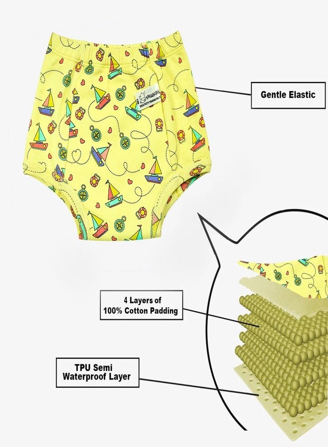 Snugkins Padded Underwear for Big Kids 7-8 years with 4 Layers of Cotton Padding Potty Training Pull Up Pant & Diaper-Free Time Pack-2 - Image 4