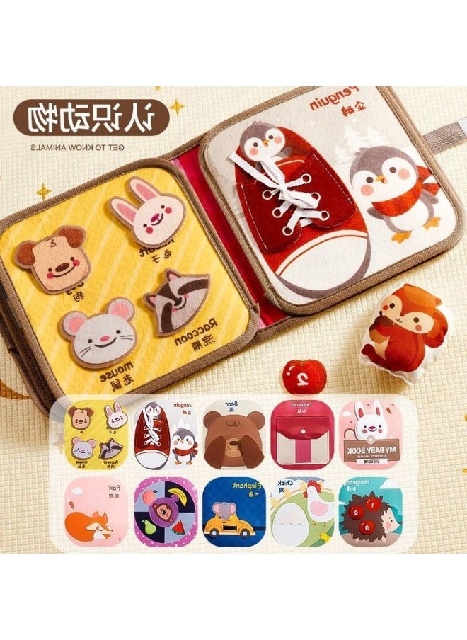 Tear Tear Book Tail Cloth Book Tear Can Tear Book Quiet Book Bite Hand Tear Book Early Education Cognitive Toys China-Color:Tear-off Cloth Book [understanding Animals]  - Image 1