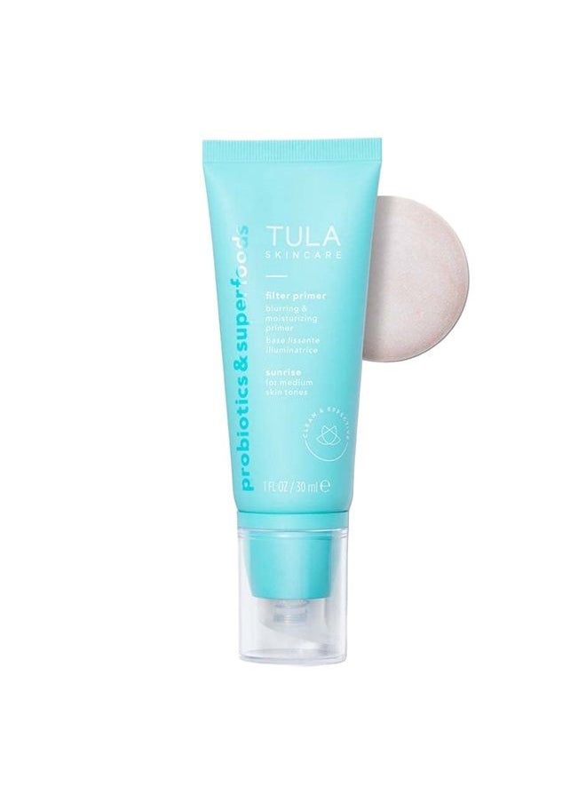 TULA Skin Care Face Filter Blurring and Moisturizing Primer | Smoothing Face Primer, Evens the Appearance of Skin Tone & Redness, Hydrates & Improves Makeup Wear | Original/Sunrise 1 fl. oz.  - Image 1