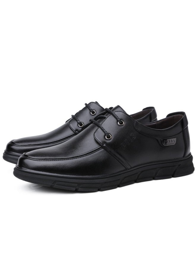 Poitulas Men's Lace-up Round Toe Business Casual Shoes, Fashionable Versatile Wear-resistant Formal Shoes For Men, 7199 Black, Size 42 - Image 3