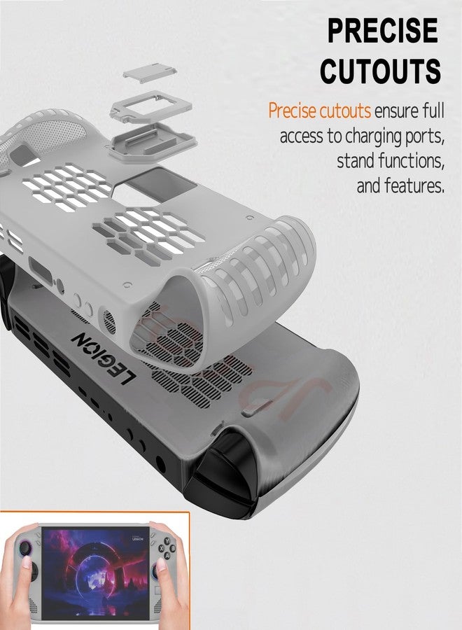 NINKI Protective Cover for Lenovo Legion GO S 8” Case 2025 with Kickstand,Silicone Shock-Absorption Lightweight Dockable Protective Grip Case for Lenovo Legion GO S Protector Bumper Accessories White - Image 2
