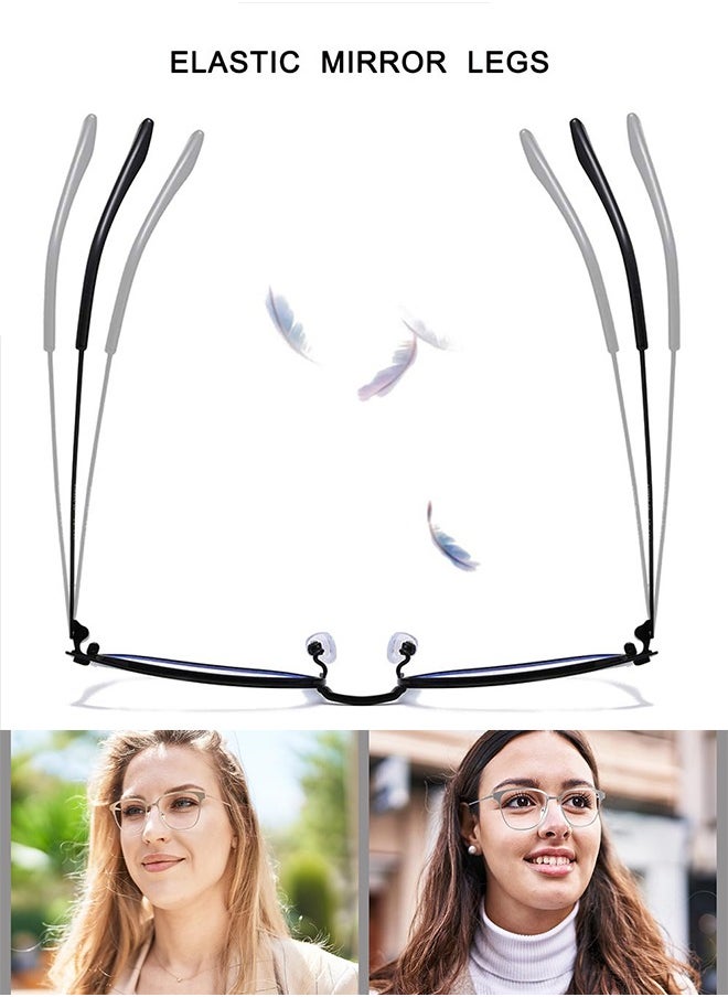 AZorb Semi rimless Blue Light Glasses for Men Women Metal Frame Eyeglasses Computer Gaming Reading Glasses for Men Ladies Anti Blue Light Blocking Eye Glasses Anti UV Radiation Eyewear  - Image 5