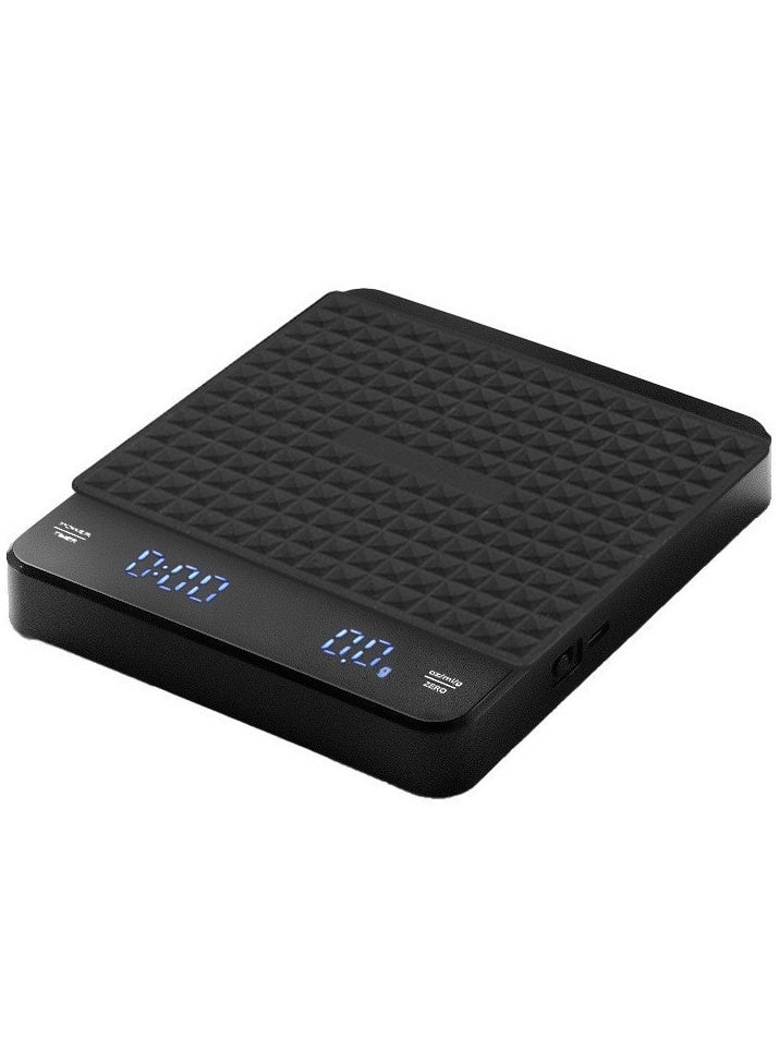 Smart Coffee Scale with Timer,3kg/0.1g High Precision Food Scale,Kitchen Scale Pour Over V60 Drip Coffee with Type-C,LED Digital Scale For Cooking,with a Silicone Non-slip Pad,Black - Image 1