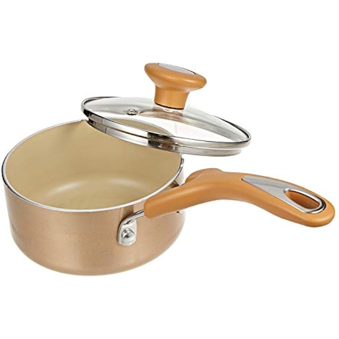 ماير مقلاة صلصة ذكية غير لاصقة مع غطاء زجاجي 09 لتر 14 سم مقلاة طهي ذات سطح مبطن بيج My16860 - Image 1