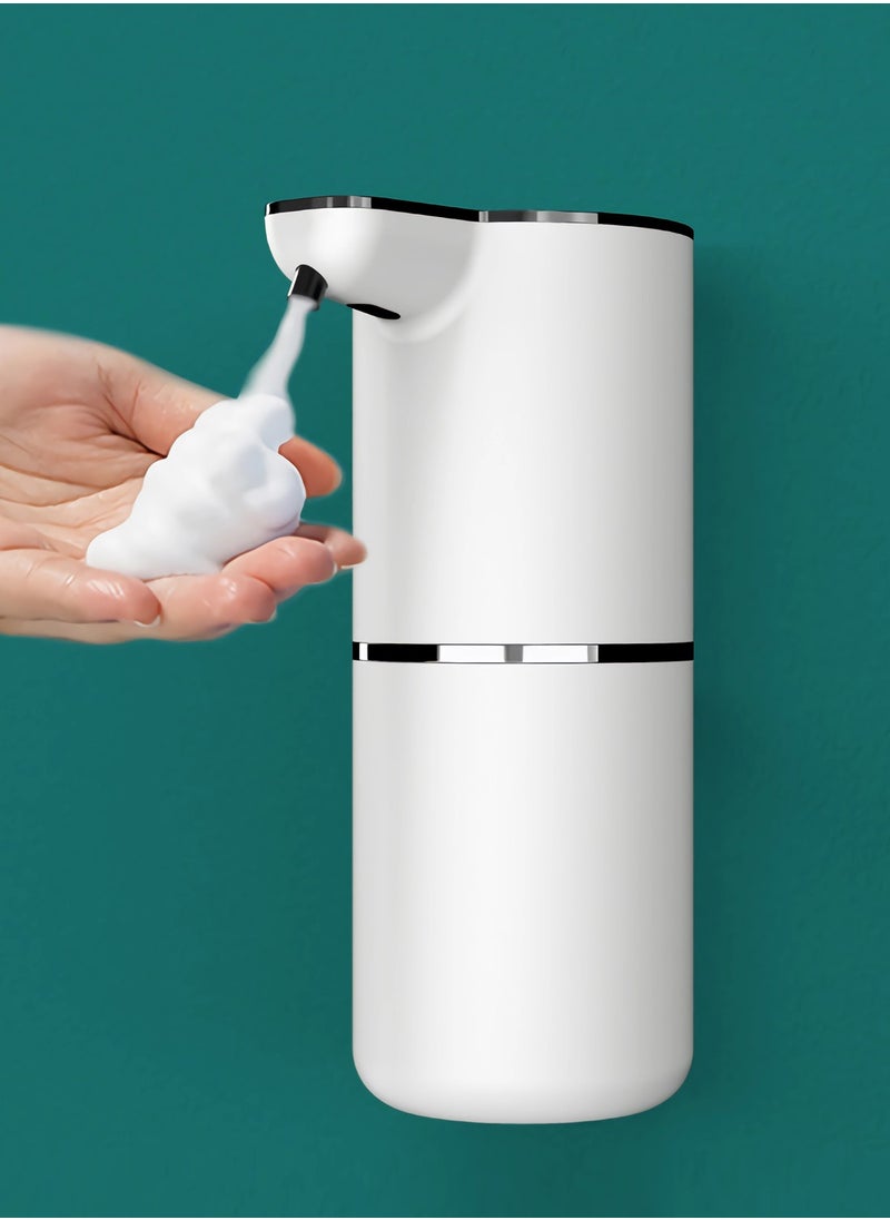 LUCKIER - Automatic sensor soap dispenser, non-contact 350ml foam soap dispenser, 4-level adjustable foam volume, rechargeable wall-mounted waterproof, suitable for smart homes, bathrooms, kitchens - Image 1