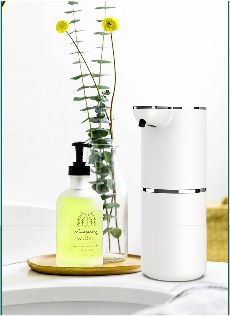 LUCKIER - Automatic sensor soap dispenser, non-contact 350ml foam soap dispenser, 4-level adjustable foam volume, rechargeable wall-mounted waterproof, suitable for smart homes, bathrooms, kitchens - Image 1