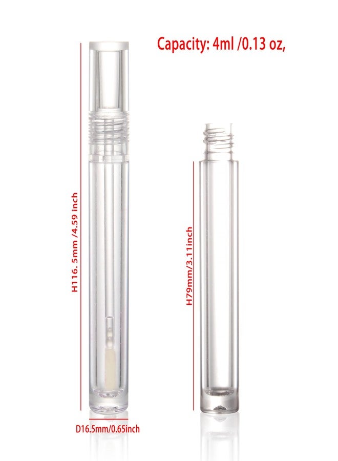 COSIDEA 25pcs Empty Round Full Clear 4ml 0.13oz lip gloss tubes with soft silicon tip wand transparent Lipgloss tube containers for lip oil packing - Image 2