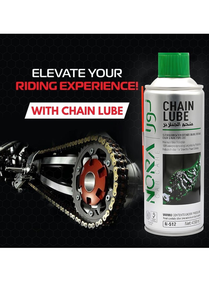 Nora Chain Lube Spray 450ml - Anti-Rust, Long-Lasting Lubrication  - Image 2