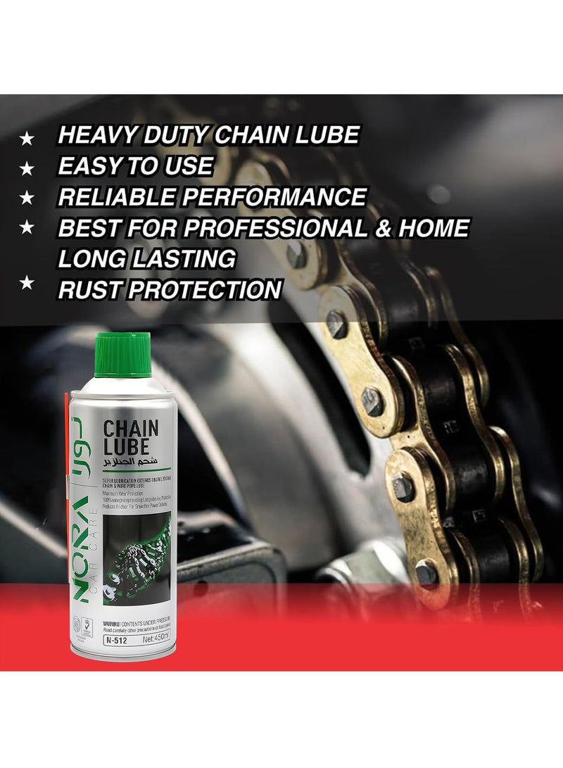 Nora Chain Lube Spray 450ml - Anti-Rust, Long-Lasting Lubrication  - Image 3