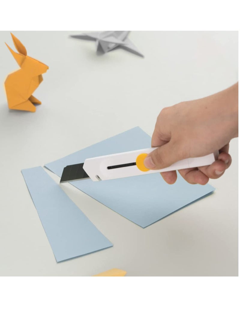 SYOSI Box Cutter Utility Knife SK5 Retractable Box Cutter All Covered Design Blackened Antirust 8 section Blade Metal Guide Smooth and Durable Sharp and Secure Premium Cutter for Home and Office - Image 2