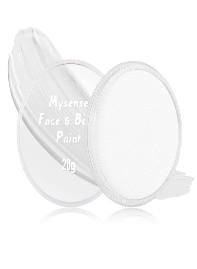 Mysense Clown White Face Body Paint Makeup,Water Activated Painting for Adults Skeleton Skull Day of the Dead Cosplay SFX Costumes for Festivals Halloween,20g - Image 1