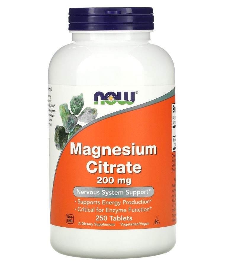 now Magnesium Citrate 200 mg 250 Tablets