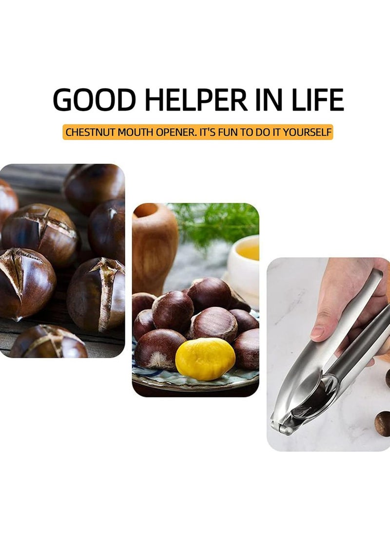 KASTWAVE Chestnut Opener，Nutcracker Chestnut Clip 304 Stainless Steel Chestnut Cutter Tool Kitchen Multifunctional Chestnut Opener Nut Cracker Sheller Walnut Pliers Kitchen Dried Fruit Opener  - Image 5