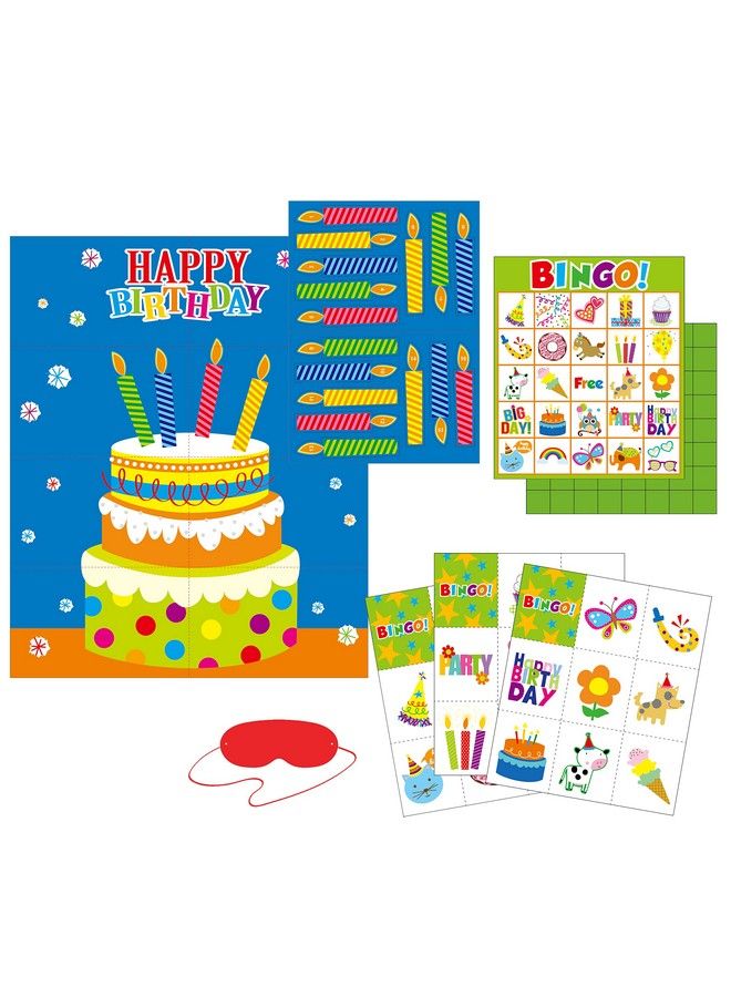 Iconikal Happy Birthday 32 Player Bingo And Pin The Candles On The Cake Game Set - Image 2