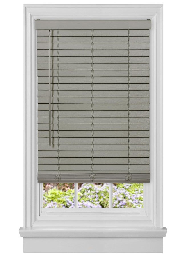 أكيم ستائر خشبية معتمة لاسلكية - عرض 36 بوصة، طول 52 بوصة، مقاس شرائح الفينيل 2 بوصة - رمادي - ستائر أفقية من خشب ماديرا فالسا الصناعي، ستائر نوافذ أفقية لتصفية الضوء من Achim Home Decor - Image 1