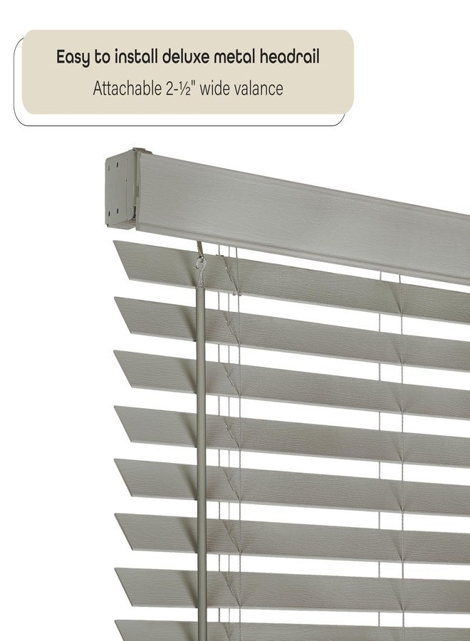 أكيم ستائر خشبية معتمة لاسلكية - عرض 36 بوصة، طول 52 بوصة، مقاس شرائح الفينيل 2 بوصة - رمادي - ستائر أفقية من خشب ماديرا فالسا الصناعي، ستائر نوافذ أفقية لتصفية الضوء من Achim Home Decor - Image 3