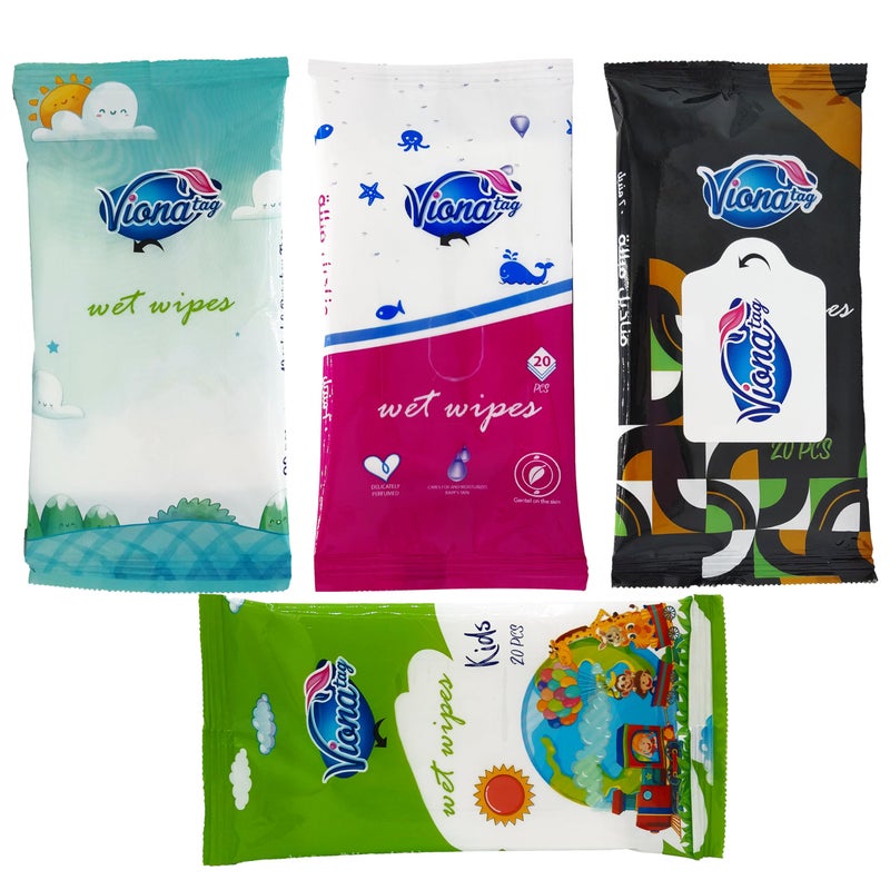 Viona Teg Baby Wet Wipes 20 Pcs (Assorted Designs)