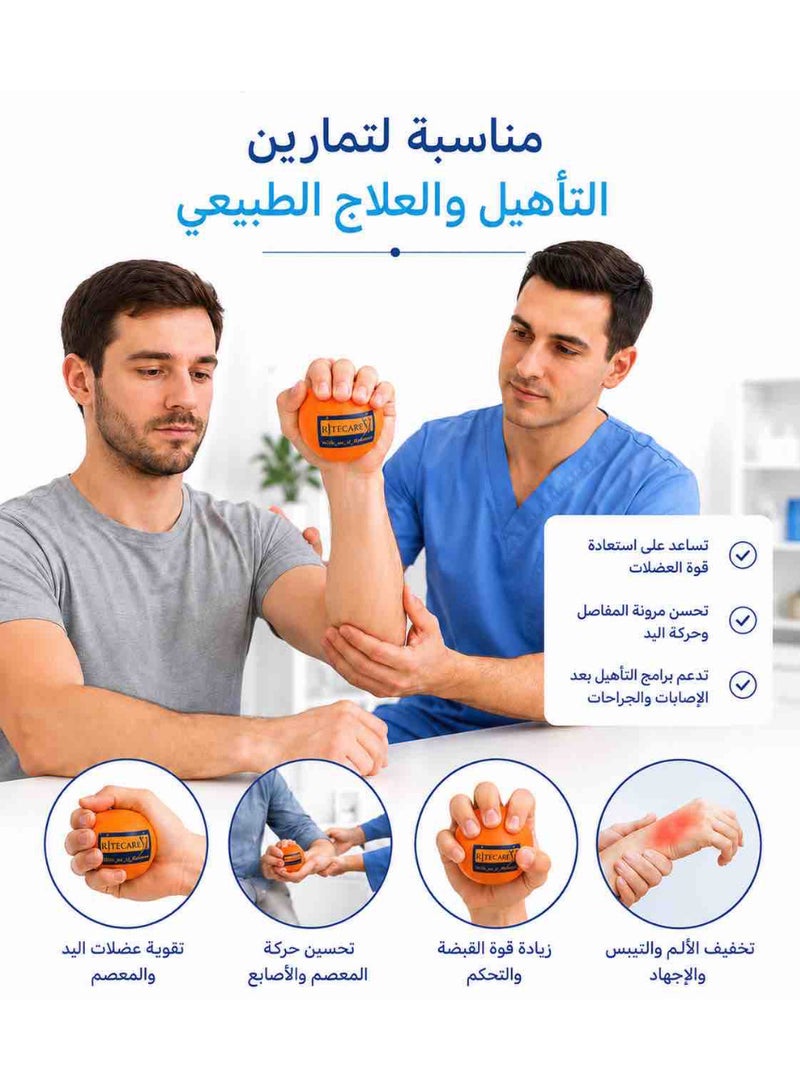 RiteCare EA80A Wrist Exerciser PU Stress Massage Ball Hard EA80A - Image 3