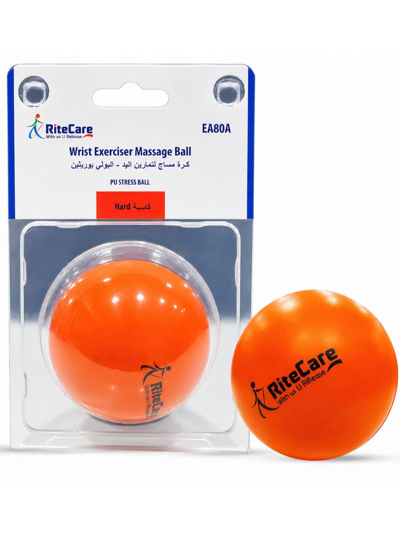 RiteCare EA80A Wrist Exerciser PU Stress Massage Ball Hard EA80A - Image 1