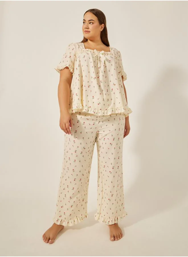 Styli Floral print matching pyjama set