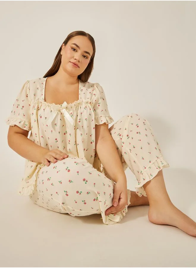 ستايلي Floral print matching pyjama set