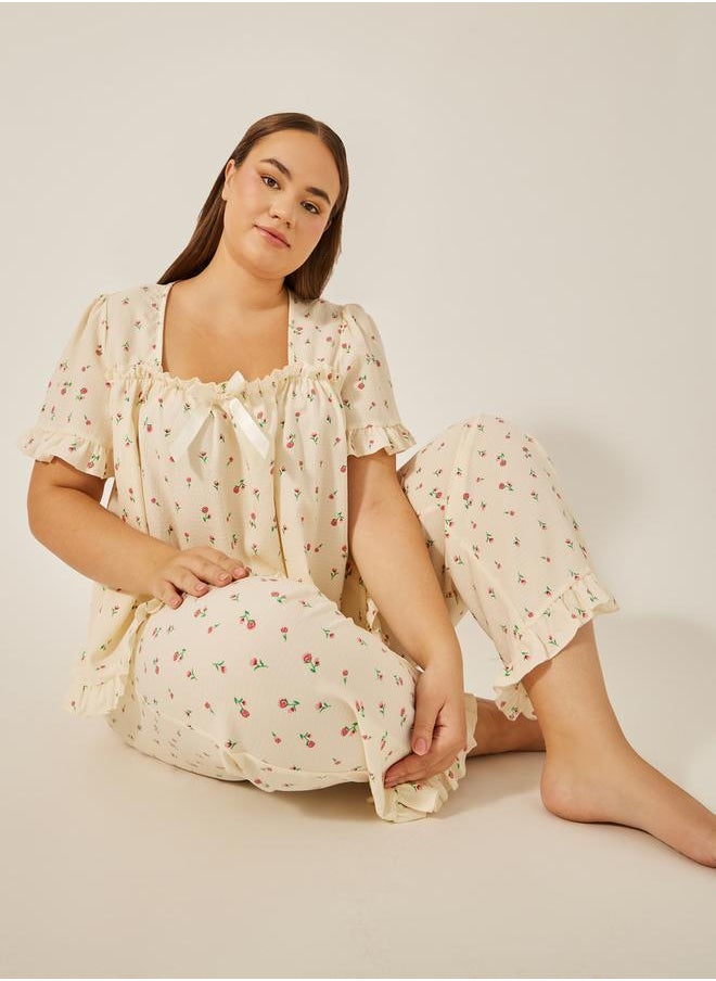 Styli Floral print matching pyjama set  - Image 1