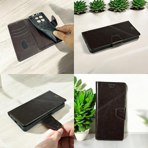 SBMS Flip Cover for Vivo Y400 5G 6.67-Inch Back Cover Case with Magnatic Closure | Inbuilt Stand | Card & Money Pocket (Coffe Brown) - Image 5