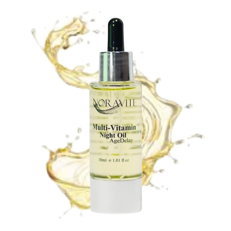 Noravite AgeDelay MultiVitamin Night Facial Oil  Intensive Skin Tightening Oil  Moisturizer  Nourishes Protects  Rejuvenates  Antioxidant Serum wVitamin E Omega 369  Seaweed  30ml