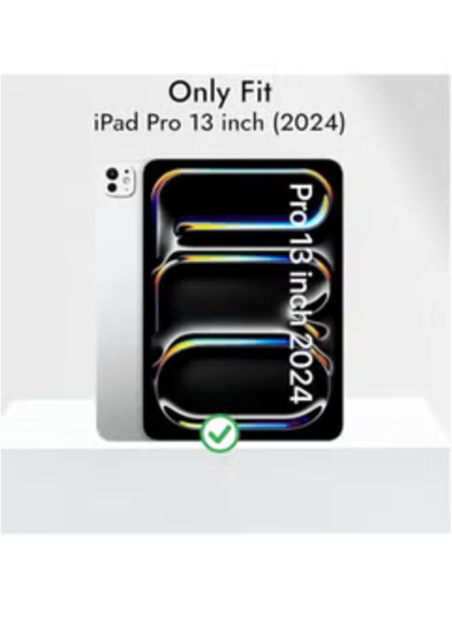 2024 iPad Pro 13 Inch Smart Case – Black with Pencil Holder, Touch ID Support, and Auto Wake/Sleep Function
