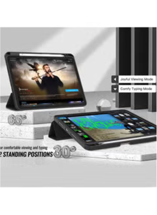 2024 iPad Pro 13 Inch Smart Case – Black with Pencil Holder, Touch ID Support, and Auto Wake/Sleep Function