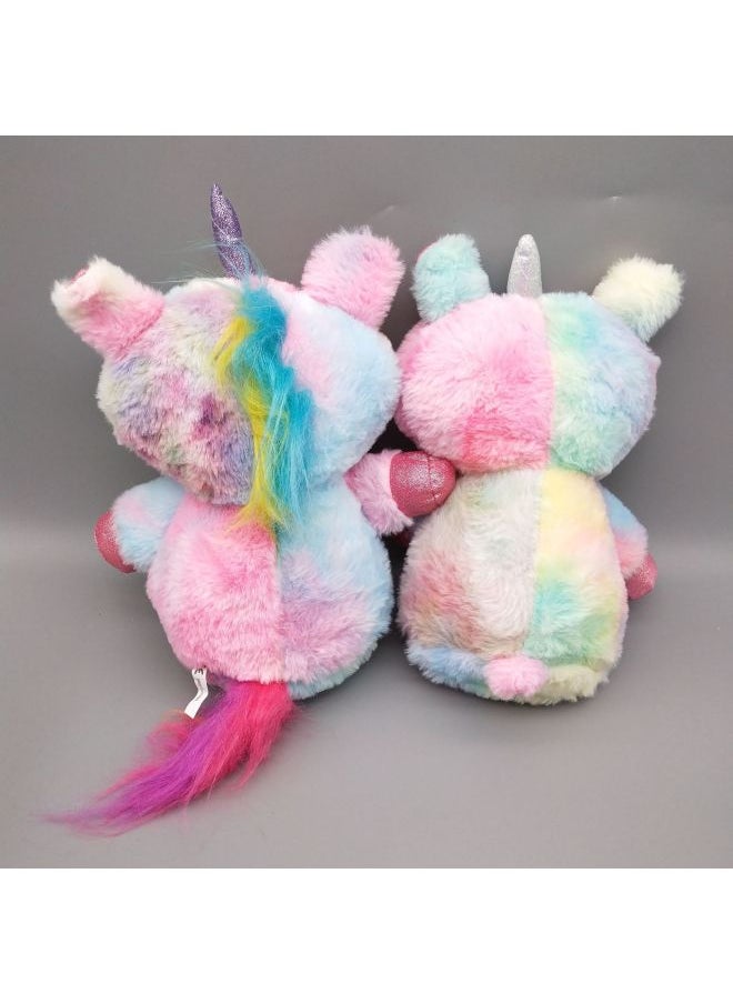 Cartoon Projection Lamp Children's Animal Doll Starry Sky Lamp Children's Comfort Toy Plush Starry Sky Projection Lamp-Color:White Unicorn-Specifications:opp  - Image 3