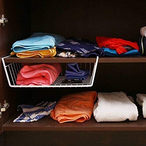 Eitheo EITHEO Under Shelf Storage Basket - Maximize Kitchen Space with Powder Coated Under Cabinet Storage Organizer | 12 Inch (Pack of 1) - Image 2