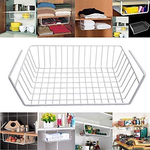 Eitheo EITHEO Under Shelf Storage Basket - Maximize Kitchen Space with Powder Coated Under Cabinet Storage Organizer | 12 Inch (Pack of 1) - Image 3
