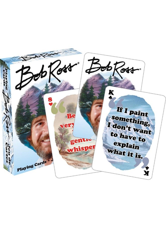 Aquarius AQUARIUS Bob Ross Playing Cards - Bob Ross Quotes Deck of Cards for Your Favorite Card Games - Officially Licensed Bob Ross Merchandise & Collectibles  - Image 1