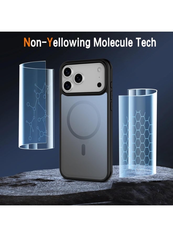 Raxoom Magnetic 5-in-1 Case for iPhone 17 Pro Max â€“ Shockproof Military-Grade Protective Cover with Translucent Matte Back, [Screen & Camera Protectors Included], Wireless Charging Compatible â€“ Black - Image 5